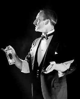 Illusions: 1950s Magician In Tuxedo With