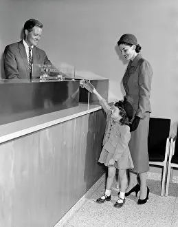 Passbook: 1950s Man Teller New Accounts