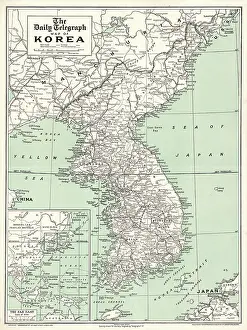 Pyongyang: 1950s map Korea