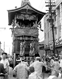 Matsuri: 1950s Men Pulling Large Float