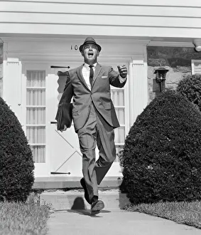 Strut: 1950s Retro Man Suit Sidewalk