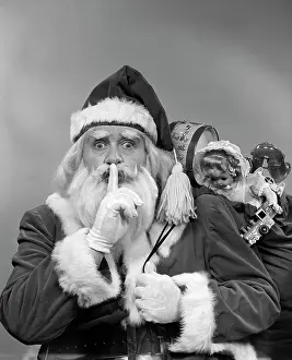 Shush: 1950s Santa Claus With A Bag Of