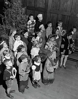 Multicultural: 1950s School Children In Christmas