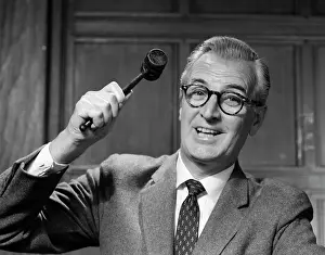 Gavel: 1950s Smiling Man Glasses Holding