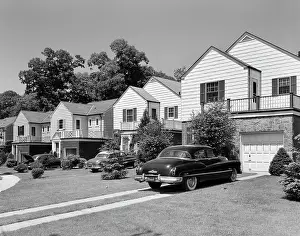 Uniformity: 1950s Suburban Street Of Typical