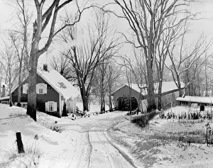 1950s Winter Road Leading Covered