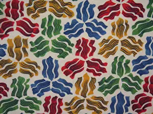 Seams: 1950s, womens, multi colour wavy geometrical