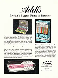 Toothbrush: 1951 UK advert Addis brushes