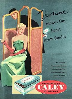 Caley: 1951 UK advert Fortune chocolates by Caley