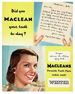 Gums: 1951 UK advert Macleans tooth paste