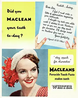 Gums: 1951 UK advert Macleans tooth paste