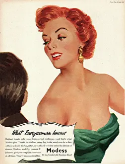 Tampax: 1951 UK advert Modess sanitary protection