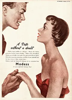 Tampax: 1951 UK advert Modess sanitary protection