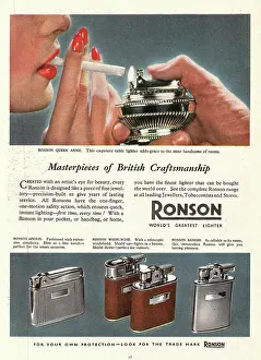 Lighters: 1951 UK advert Ronson cigarette lighters