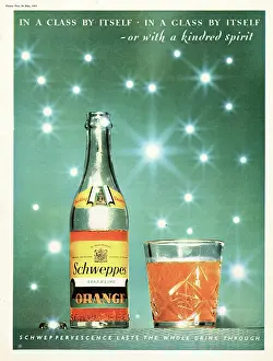 Schweppe: 1951 UK advert Schweppes orange drinks