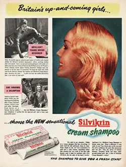 Shampoo: 1951 UK advert Silvikrin shampoo