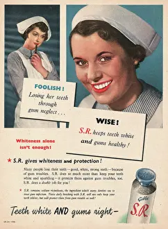 Gums: 1951 UK advert SR tooth paste