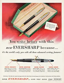 Biro: 1951 U.S. Magazine Eversharp Pen Advert