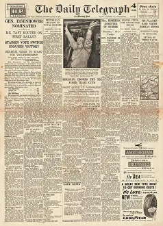 Resigns: 1952 Daily Telegraph General Eisenhower nominated