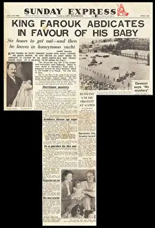 Abdicate: 1952 Sunday Express King Farouk abdicates