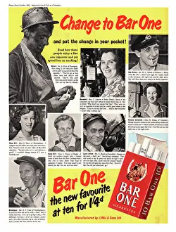 Vaping: 1952 UK advert Bar One cigarettes
