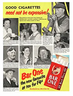 Vaping: 1952 UK advert Bar One cigarettes