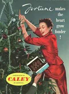 Caley: 1952 UK advert Fortune chocolates by Caley