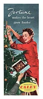 Confectionary: 1952 UK advert Fortune chocolates by Caley