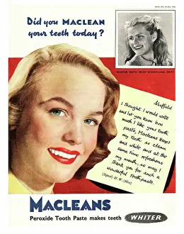 Gums: 1952 UK advert Macleans tooth paste