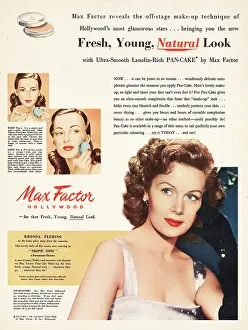 Factor: 1952 UK advert Max Factor Pan-cake foundation