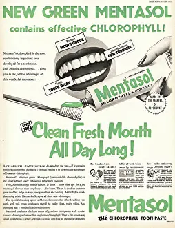 Gums: 1952 UK advert Mentasol tooth paste