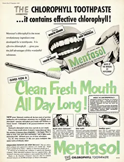 Gums: 1952 UK advert Mentasol tooth paste