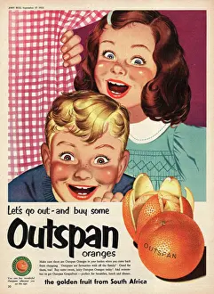 Grapefruit: 1952 UK advert Outspan oranges