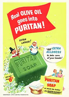 Lather: 1952 UK advert Puritan soap