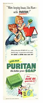 Lather: 1952 UK advert Puritan soap