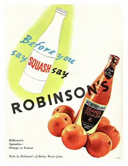 Squash: 1952 UK advert Robinsons Orange Squash