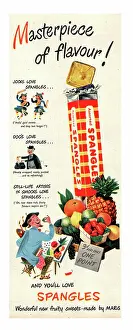 Boiled: 1952 UK magazine advert Spangles sweets