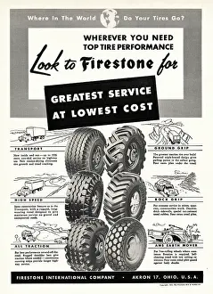 Firestone: 1952 U.S. Magazine Firestone Tyres Advert