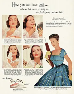 Pancake: 1952 U.S. Magazine Max Factor Makeup Advert