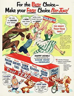 Cereals: 1952 U.S. Magazine Post's Cereals Advert