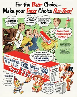 Cereals: 1952 U.S. Magazine Post's Cereals Advert