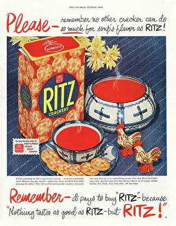 Ritz: 1952 U.S. Magazine Ritz Crackers Advert