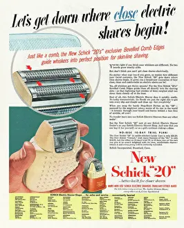 Razors: 1952 U.S. Magazine Schick Razor Advert