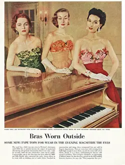 Strapless: 1952 U.S. Magazine Strapless Dresses Advert
