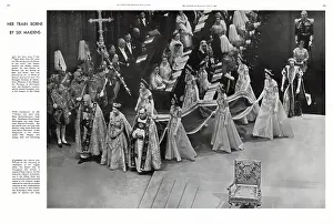 Willoughby: 1953 Coronation - her train borne by six maidens
