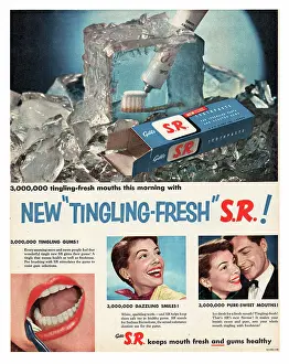 Gums: 1953 UK advert SR tooth paste