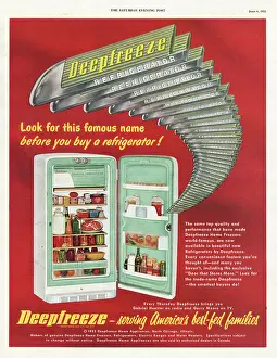Fridge: 1953 U.S. Magazine Deepfreeze Refridgerator Ad