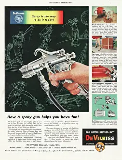 Devilbiss: 1953 U.S. Magazine DeVilbiss Spray Paint Advert