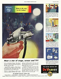 Devilbiss: 1953 U.S. Magazine DeVilbiss Spray Paint Advert