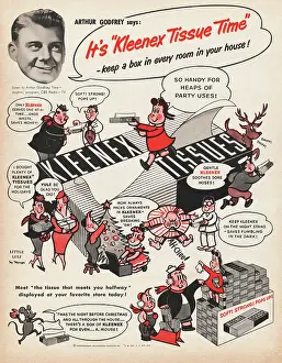 Tissues: 1953 U.S Magazine Kleenex Tissues Advert